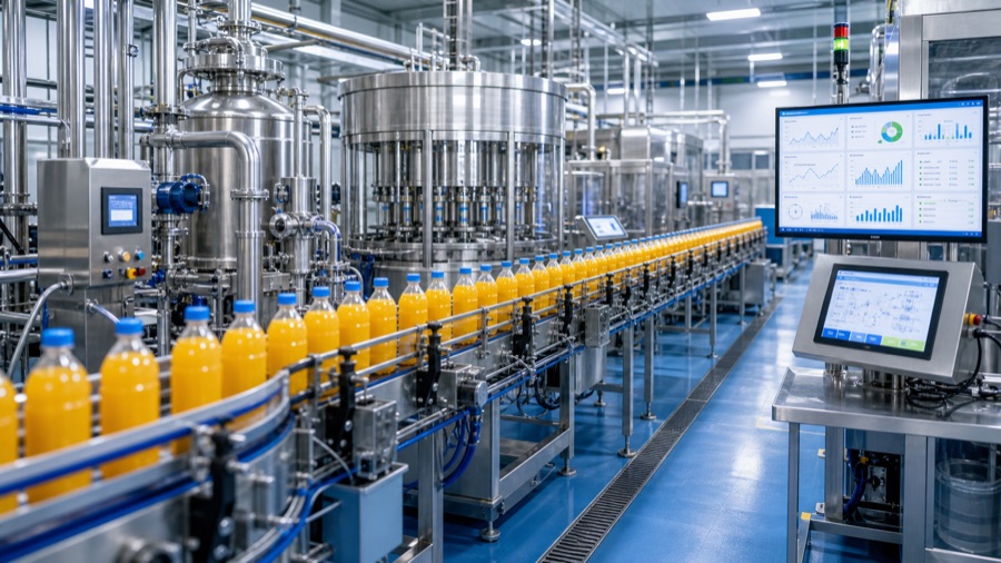 Food and beverage production line for equipment readiness and workflow visibility