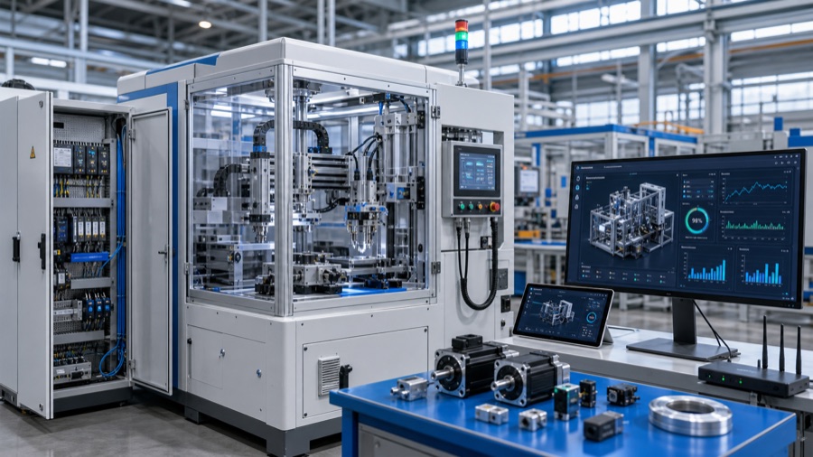 Special purpose machinery and equipment builder floor for remote equipment monitoring